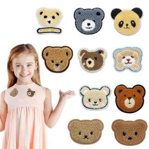 Patchs Patch Thermocollant Enfants, 10 Pièces Ecusson Thermocollant Ours Enfants, Patchs à Repasser, Ecusson a Coudre Vetement, pour DIY T-shirt Jeans Sacs Casquettes (QUQU JIANING, neuf)