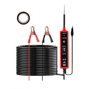 EXLECO Détecteur de Testeur de Circuit Électrique Voiture CC 6V 12V 24V Test Light Auto Lampe Temoin Analyseur de Circuit LED Sonde de Tension Électrique Automobiles Testeur de Système Électrique (ZLH2019, neuf)