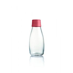 Retap ApS Grande Bouteille d'eau en Verre Borosilicate 0,8 Litre, Verre, Framboise, 0.3 / Small (Pablo Fúster Cavestany, neuf)