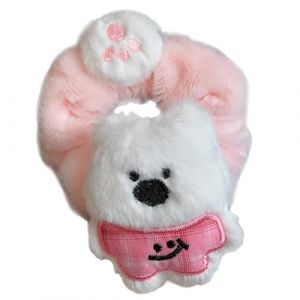Btgghytr Porte-queue de cheval en peluche chouchou amusant - Accessoire photo - Joli animal de dessin anim&eacute; - Chien Westie - Chiot &agrave; fourrure pour un style d&eacute;contract&eacute; (KAIlaicia, neuf)