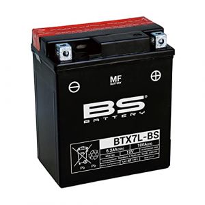 Batterie moto BS BTX7L-BS (YTX7L-BS) - Sans entretien - 12 V 6 Ah - Dimensions : 113 x 70 x 130 mm compatible avec SUZUKI GZ250 250 1999-2008 (LG-Motors, neuf)