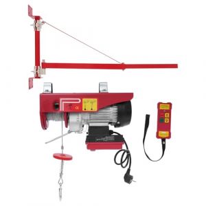 ROMYIX Treuil électrique avec support, 250 kg, vitesse de levage 10 m/min, hauteur de levage 12 m, 550 W, treuil moteur en cuivre, palan avec télécommande sans fil (ROMYIX, neuf)