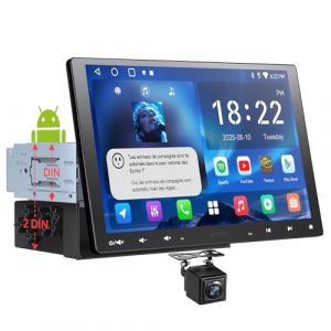 ATOTOEXCEL A5L 10.1 Pouces 2 DIN & 1 DIN Adaptatif Autoradio Android, &Eacute;cran Flottant Voiture, CarPlay & Android Auto sans Fil, 24 Bandes, Suivi GPS, Cam&eacute;ra de Recul, HD LRV, 2G+32G, DSP/FM/RDS (ATLCOPILOT LIMITED, neuf)