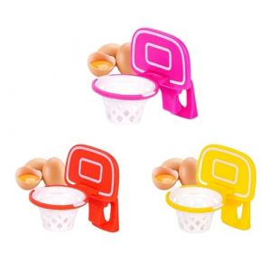 Separateur Oeuf Jaune et Blanc Panier de Basket, séparateur d'œuf,filtre d'œuf Forme de Cadre de Basket-Ball, séparateur d'œuf en Plastique (Jaune+Rose+Orange) (WeiManHeKeJi, neuf)