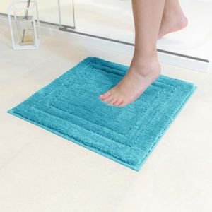 Decomira Tapis de Bain Antid&eacute;rapant | Super Absorbant et Lavable en Machine | pour la Salle de Bain, Douche, Baignoire ou comme Tapis WC | Turquoise - 45x45 cm (LIMODI GmbH, neuf)