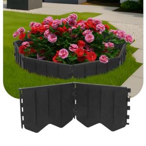 GARDENIX Bordure de pelouse Facile à Installer - en Plastique Noir - 1,45 m - sans Creuser - Bordure de Parterre en Plastique recyclé - Flexible et Durable - Fabriquée dans l'UE (GARDENIX, neuf)