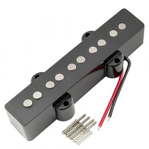 Artec JOA5 Alnico 5 Vintage Ton Micro J-Bass Simple Bobinage Chevalet 6,9K pour Jazz Basse 5-Cordes, Noir (Musiclily Direct France, neuf)