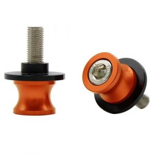 2pcs Universel Moto CNC Aluminium M10*1,25 Diabolos Vis du Bras Oscillant pour Z750 Z1000 Z1000sx ZX6R ZX10R ZX12R Duke 125 200 390 FZR 400 1000 600R (Orange) (MZ-STORE, neuf)