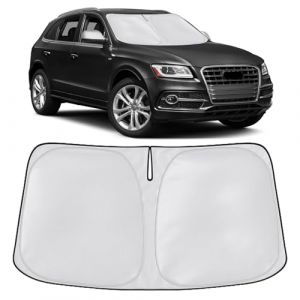 SONRUIJIE Pare Soleil Voiture Pare Brise Avant,Pare Soleil Pare Brise Avant Convient pour Audi Q5 2010-2025，Isolation Thermique, Anti-UV Protection Pare Brise Soleil pour Voitures,Pliable (RUIJIESON, neuf)