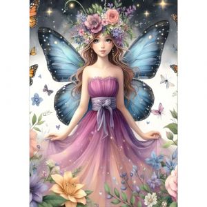 GDYEEH 5D Fée Diamond Painting, DIY Fleurs Broderie Diamant Painting Complet, Pays des Rêves Art du Diamant Peinture Strass Point de Croix Painting pour Adultes Débutants Murale Décor 30x40 cm (GDYEEH Direct, neuf)