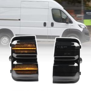 Nslumo Clignotant LED Pour Rétroviseur Lateral Extérieur Clignotant Rétroviseur Pour FIAT Ducato(250) pour Citr.oen Jumper Relay Pour Peug.eot Boxer MK3 2006-2023 (Nslumo Autolight, neuf)