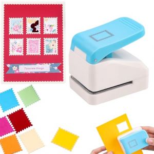 Perforatrice &agrave; papier - 2,8 x 2,9 cm - En forme de tampon d'affranchissement - Portable - Pour travaux manuels, scrapbooking, fabrication de cartes, loisirs cr&eacute;atifs (TOTECHEU-Direct, neuf)