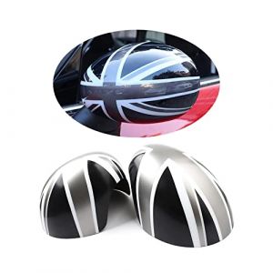 MINI R55-R61 coques de r&eacute;troviseurs lat&eacute;raux, Ext&eacute;rieur Miroir D&eacute;cor pour Mini Cooper One/S/JCW s&eacute;rie R R55 R56 R57 R58 R59 R60 R61(Union Jack gris, r&eacute;troviseur lat&eacute;ral rabattable manuel) (UVCANY-EU, neuf)