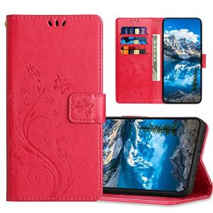 Coque pour Honor 90 Smart 5G / Honor X7b 4G / 5G, Housse en Cuir PU avec Fonction de Support, Etui &agrave; Rabat Portefeuille Coque Compatible avec Honor 90 Smart 5G, Rouge Ros&eacute; (JZhou Store, neuf)
