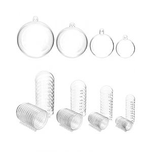 QWORK&reg; Boules en Plastique Transparentes - 40 Pi&egrave;ces &Oslash;3, 4, 5, 6 cm - Boule de No&euml;l &agrave; Remplir (shavinglikes, neuf)