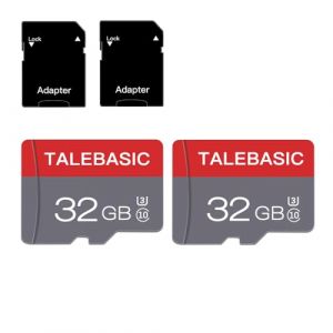talebasic 32GB Carte m&eacute;moire Micro Classe 10 - Carte TF Haute Vitesse avec Adaptateur pour Tablette/t&eacute;l&eacute;phone Portable/Appareil Photo/autoradio/Console de Jeu (Lot de 2 Cartes 32GB) (BestXXJS, neuf)