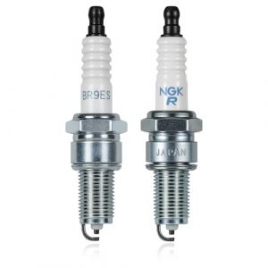 Bougie BR9ES, Compatible avec NGK BR9ES, Bougies D'allumage pour Scooters, Cyclomoteurs et Motos Antiparasit&eacute;es pour Une Performance Moteur Optimis&eacute;e et Une Ignition Efficace (2 Pcs) (TuXingMeiLing, neuf)
