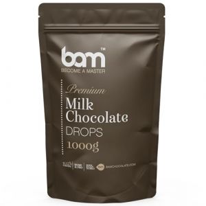 BAM P&eacute;pites de Chocolat au Lait 35.1% - Pour Desserts, Cr&egrave;mes, Biscuits et C&eacute;r&eacute;ales - Chocolat P&acirc;tissier Haut de Gamme, 1 kg (BAM - become a master, neuf)