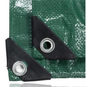 Bâche de protection - 200 g/m² - Vert - Avec œillets - Imperméable - Bâche de jardin et bâche de protection - Bâche multi-usage - Bâche de chantier pour tapis de tente - Bâche en tissu - Pour bâche de (TK Gruppe GmbH, neuf)