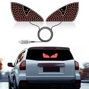 Yeux LED pour pare-brise de voiture,Eclairage des yeux du diable pour le pare-brise,Lampe à yeux du diable USB Plug Play pour voiture,12 modes de lumière pour les yeux du diable pour les voitures (JKCUYOO, neuf)