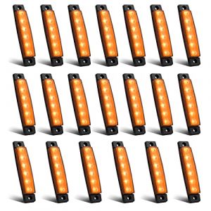 Biqing 20PCS Feu de Gabarit Remorque Jaune, LED Feux de Gabarit Indicateurs De Position 12V pour Camion Remorque Camion Bus Bateau (YuanGu, neuf)