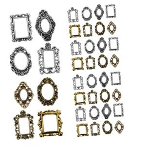 Homoyoyo 40 Pi&egrave;ces Cadre Photo Pour Ongles Petit Cadre Photo Ongles Pierres Pr&eacute;cieuses Pour Ongles Petit Cadre Photo Nail Art Cadre Photo Baroque Nail Art Clous Nail Art D&eacute;cor Moderne (HuanYH, neuf)