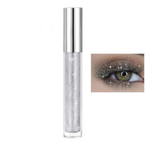 Mascara paillet&eacute; &ndash; Argent scintillant imperm&eacute;able | Maquillage des yeux brillant avec effet boucl&eacute; volumateur, longue tenue | pour femme, &eacute;pouse, petite amie, amies, rendez-vous de mariage, soir&eacute;e, so (WPZhangMart, neuf)