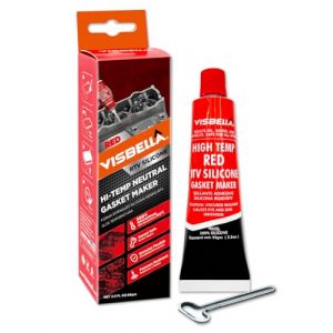 Visbella hautes températures Mastic Gasket Maker Neutre RTV, huile et eau, flexible, joint en silicone, pour la réparation de moteurs 99g (Rouge) (VisbellaDirect, neuf)