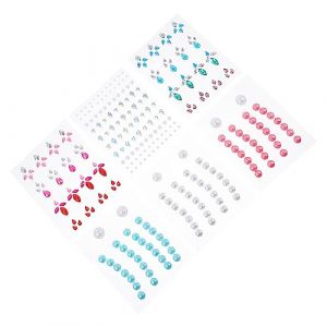 PACKOVE 6 Feuilles Stickers de Gemmes pour Sourcils Décoratives Brillantes pour Visage Autocollants de Gemmes pour Yeux de Décoration Éblouissants pour Fêtes et Rave (Spring TU, neuf)