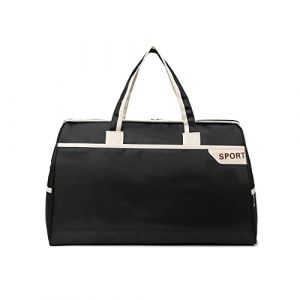 FANDARE Sacs de Voyage Sacs de Sport Cabas de Fitness Sacs de Sport Grand Format Femme Homme Sac à Main Sac Week-End Voyage Grande capacité Sacs polochons Noir (OÜ HULGY, neuf)