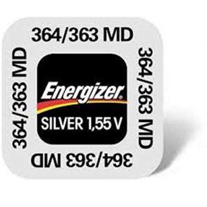Energizer 364/363 364 SR621SW Pile Bouton pour Montres oxyde d'argent économique en énergie 2,2x6,8 (HxØ/mm) (P & F France, neuf)