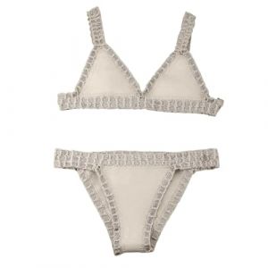 Maillot De Bain Femme 2 Pieces Tricot Triangle Maillots Deux PièCes Femme Push Up Couleur Vive Patchwork Fait Main Crochet Haut Et Bas De Bikini Taille Basse BrassièRe Triangulaire En Crochet Ethnique (FATUS, neuf)