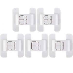 Lot de 5 verrous de sécurité pour réfrigérateur, verrous de sécurité pour enfants à double porte, sans outils ni perceuse, verrous de sécurité pour tout-petits (blancs) (ANETTEE GLOBALISS, neuf)