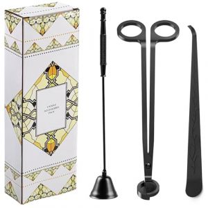 xiaoxiaozhijia Éteignoir à Bougie en Acier Inoxydable Eteignoir Bougie Noir Vintage Extincteur de Bougie avec Manche Long 22CM pour Aromathérapie, (Set:Cloche Noire) (XiaoXiaoZhiJia, neuf)