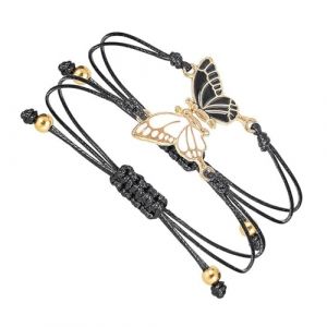 2 Pi&egrave;ces Bracelet D Amitie, Bracelet Soeur, Bracelet D'amiti&eacute; Pour, Bracelet Amoureux Couple Pour, Bracelets D'amiti&eacute; Papillon Pour Femme, Anniversaire, Festivals (ZJZH, neuf)