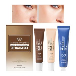 Sets de Baume &agrave; L&egrave;vres - Kit de Cr&egrave;mes Hydratantes | Baume &agrave; L&egrave;vres Aromatis&eacute; avec Masque Visage,Pour Voyage D&eacute;placements Vacances Saint-Valentin Maquillage Pores du Visage (Chifans, neuf)