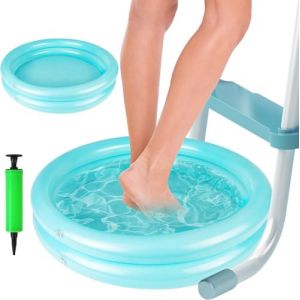 Bain de Pieds Gonflable, Pediluve Gonflable Ø60 cm, Bassin Pédiluve pour Piscine PVC Bleu, avec Pompe, pour Échelle D'Entrée de Piscine, Spa, Accessoires pour Hors Sol (MINGYANYA LIMITED, neuf)