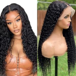 Jreitsere Perruque Humaine 13x4x1 T - Part Lace Front Perruque Ligne De Cheveux Naturels Deep Wave Perruque BréSilienne Lace Front Perruque 180% Dense Sans Colle Perruque 22 Pouces (yuzhoushixiaojungongyipinjingyingbu, neuf)