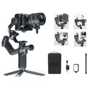FeiyuTech SCORP Mini 3 Pro Kit stabilisateur de cam&eacute;ra &agrave; 3 axes, IA int&eacute;gr&eacute;e, portable tout-en-un pour appareil photo sans miroir, cam&eacute;ra d'action, t&eacute;l&eacute;phone, charge utile 2 kg (sz-silver-cam-eu, neuf)