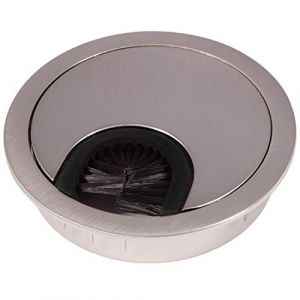 SOTECH 2 pièces Passages de câbles en métal aspect inox Dimension de perçage Ø 68 mm Bureau avec joint anti-poussière (S&O Handelsgesellschaft mbH, neuf)