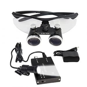Loupes dentaires 2.5X/3.5X Lunettes chirurgicales médecin avec Lampe Frontale à LED Dentiste Oeil Lunettes loupe binoculaire avec étui de Transport Pratique (Brand-2022-065971, neuf)