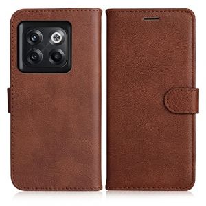 DENDICO Coque pour OnePlus 10T 5G, PU en Cuir Coque Portefeuille Étui Housse, Design Classique TPU Coque pour OnePlus 10T 5G, Marron (DENDICO, neuf)
