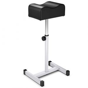 COSTWAY Tabouret de Pédicure à Hauteur d'Assise Réglable 45-65 cm, Repose-pied Pédicure avec Coussin Épais et Doux Charge 10KG, Équipement de Spa pour Manucure Soins des Jambes, Noir (FDS GmbH, neuf)