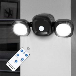 Toowell Lampe Detecteur de Mouvement Exterieur avec Télécommande Lampe a Pile Detecteur Mouvement Sans fil Exterieur Lumiere Exterieur Detecteur de Mouvement Éclairage Mural D'extérieur (TOOWELL-FR, neuf)