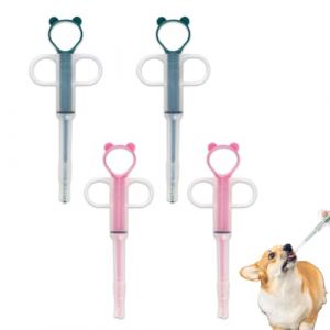 4 Pi&egrave;ces Lance Pilule Chat, Pet Pill Dispenser, Seringue pour Animaux De Compagnie, Fabriqu&eacute; en PP et Silicone,Convient Petits Animaux, Lance Pilule Chat Distributeur de pillules (candy27seven, neuf)