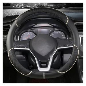 Générique Couvre Volant Voiture pour Nissan pour Juke F15 F16 2010-2017 2018 2019 2020 2021 2022 2023 Housse Volant Voiture Cuir PU Antidérapant Automobiles Housse Caches Volant(D Beige) (xunxibaihuo, neuf)