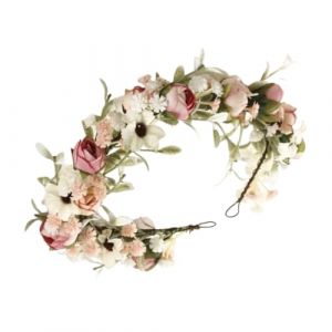 Couronne de f&eacute;e de fleurs, couronne de fleurs boh&eacute;miennes &ndash; Couronne de fleurs de mari&eacute;e, d&eacute;coration de f&ecirc;te, couronne de fleurs artificielles r&eacute;glable, accessoire photo pour femmes et filles (ruices, neuf)