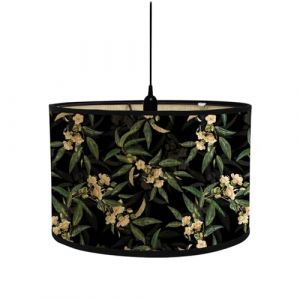 FANSU Abat-Jour en Tissu Classique Tambour Abat-jour, Tropical Fleurs Remplacement Abat, Jour Fait &agrave; la Main, pour Lampe de Table Suspension Lampe de Chevet Lampadaire (30x30x20cm,Jasmin) (JINBO, neuf)