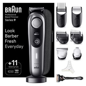 Braun Tondeuse &Agrave; Barbe Series 9 BT9440, Tondeuse &Agrave; Barbe &Eacute;lectrique, Avec ProBlade, La Lame La Plus Aff&ucirc;t&eacute;e De Braun, Outils Professionnels, Base De Recharge Et 180 Minutes D&rsquo;autonomie (PIT-Store, neuf)