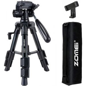 Mini Tr&eacute;pied Appareil Photo, ZOMEI Q100 Trepied de Smartphone, Tr&eacute;pied de Voyage en Aluminium avec Support pour T&eacute;l&eacute;phone et Sac de Transport (ZOMEi, neuf)